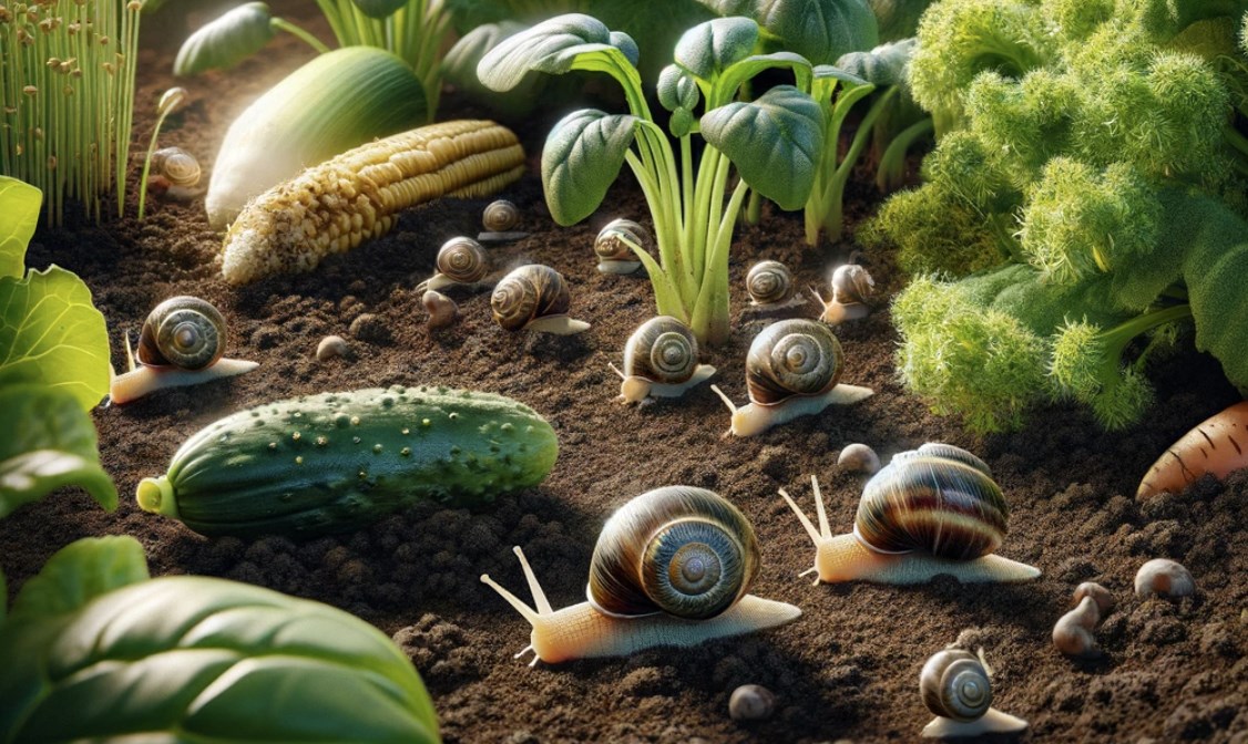 ślimaki w ogrodzie