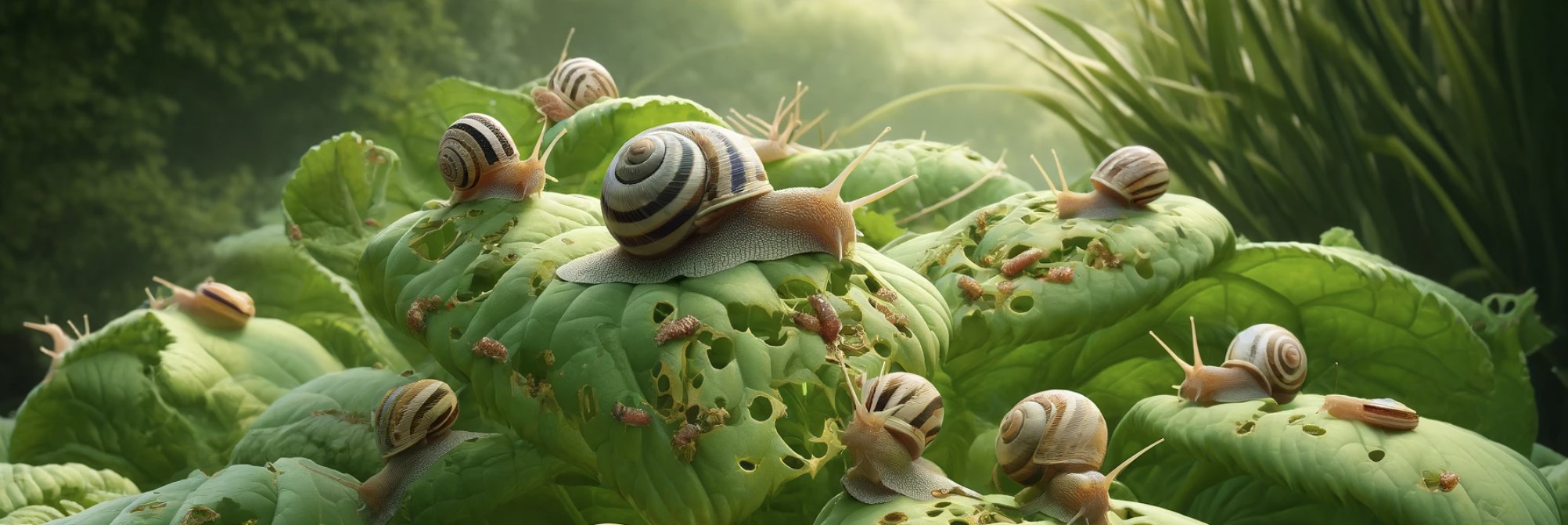 uprawy zniszczone przez ślimaki