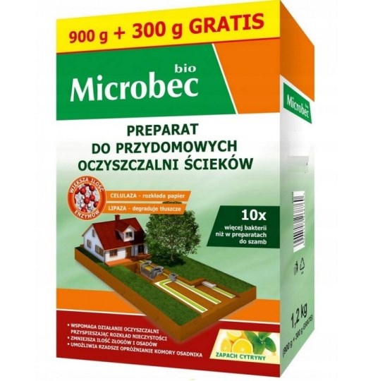 Microbec BIO – Aktywator do przydomowych oczyszczalni ścieków 1,2 kg CYTRYNA