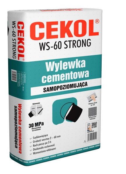 Wylewka cementowa samopoziomująca CEKOL WS-60 STRONG 25 kg