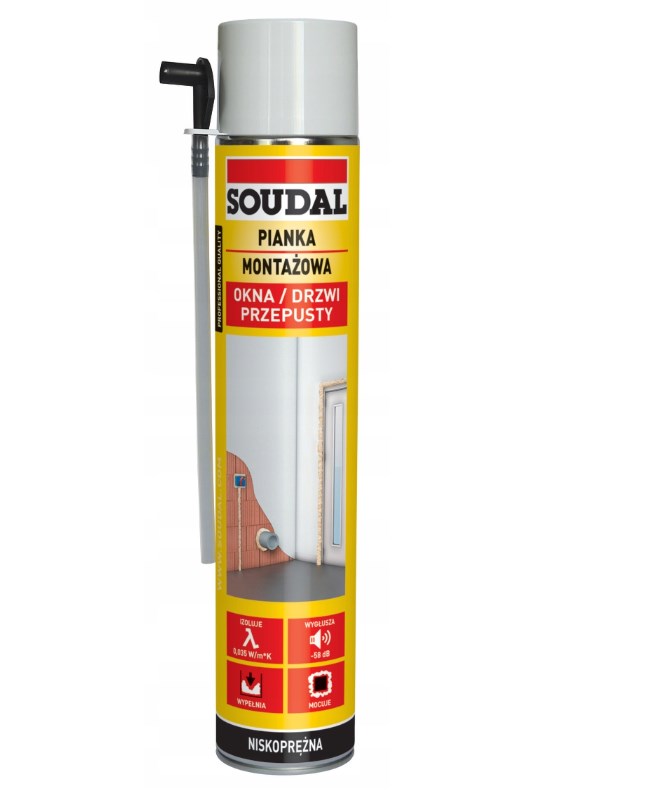 Piana montażowa YELLOW 750 ml wężykowa do okien i drzwi